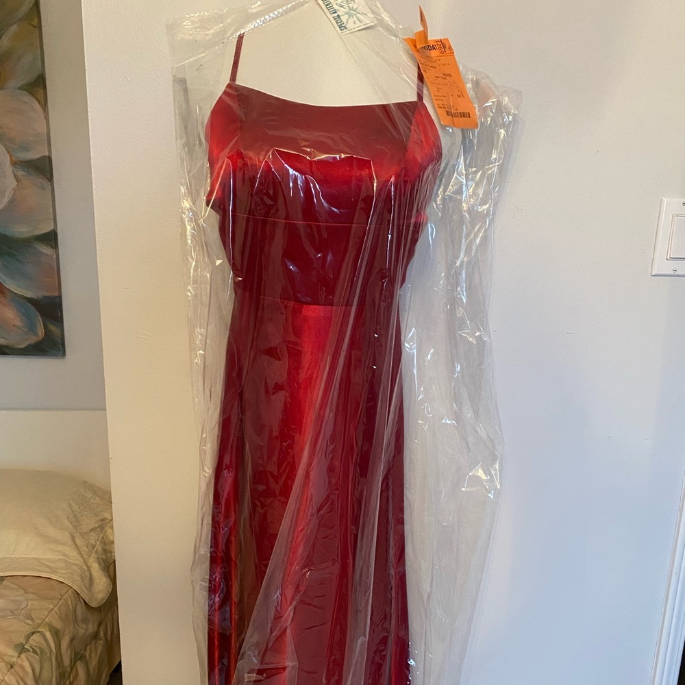 Red Satin prom dress